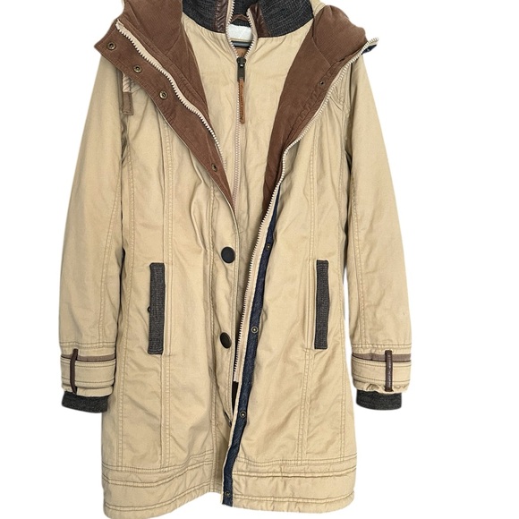 “Black Rivet” Women's Beige Hooded Jacket- extra warm! - Picture 4 of 14